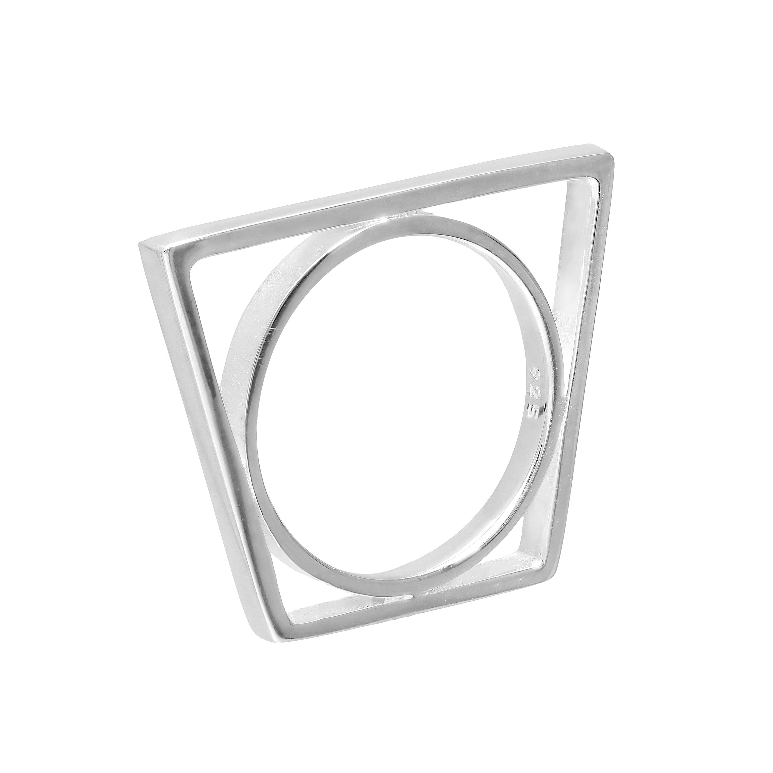 Sterlingsilber Trapez Stacking Ring Größe M