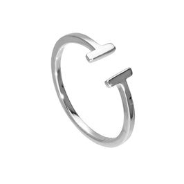 Verstellbarer Midi-Ring aus Sterlingsilber mit T-Bar