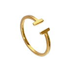 Verstellbar Vergoldet Sterlingsilber T Stange Midi Ring