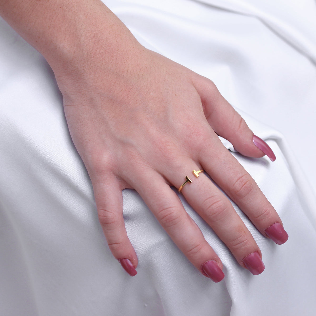 Verstellbar Vergoldet Sterlingsilber T Stange Midi Ring