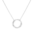 Sterlingsilber Gehämmert Karma Ring Halskette an 40,5 cm Kette