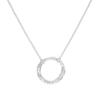 Sterlingsilber Gehämmert Karma Ring Halskette an 40,5 cm Kette