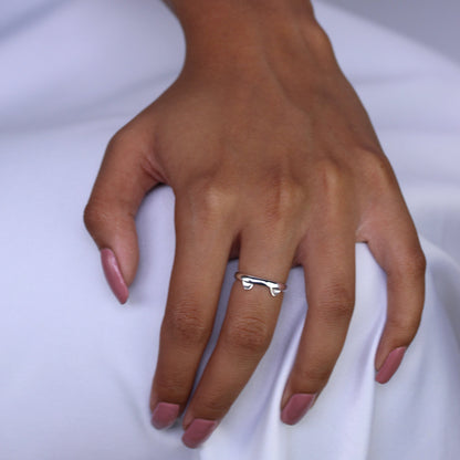 Sterlingsilber Katzenohren Midi Zehenring