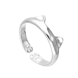 Sterlingsilber Katzenohren Midi Zehenring