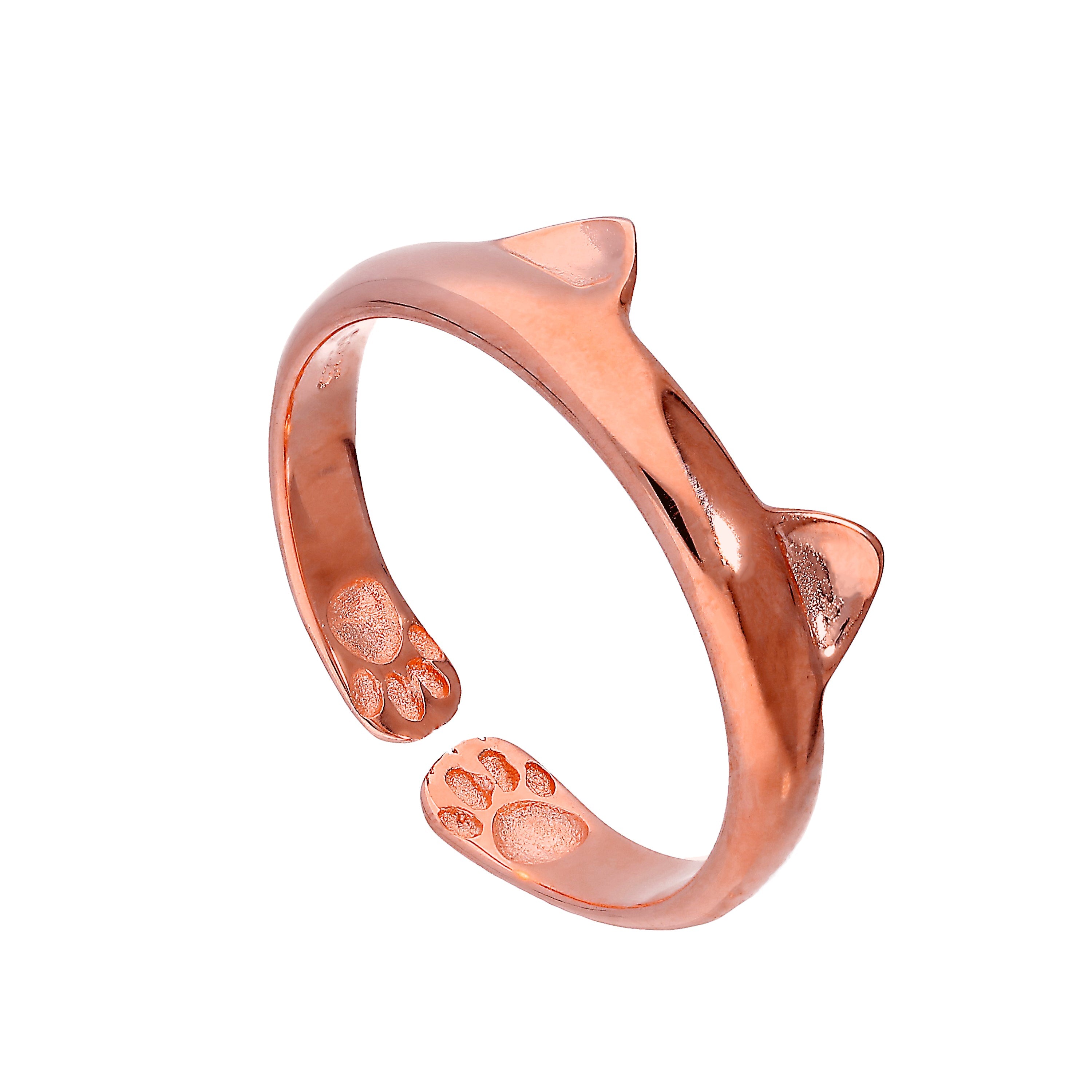 Rosévergoldet Sterlingsilber Katzenohren Midi Zehenring