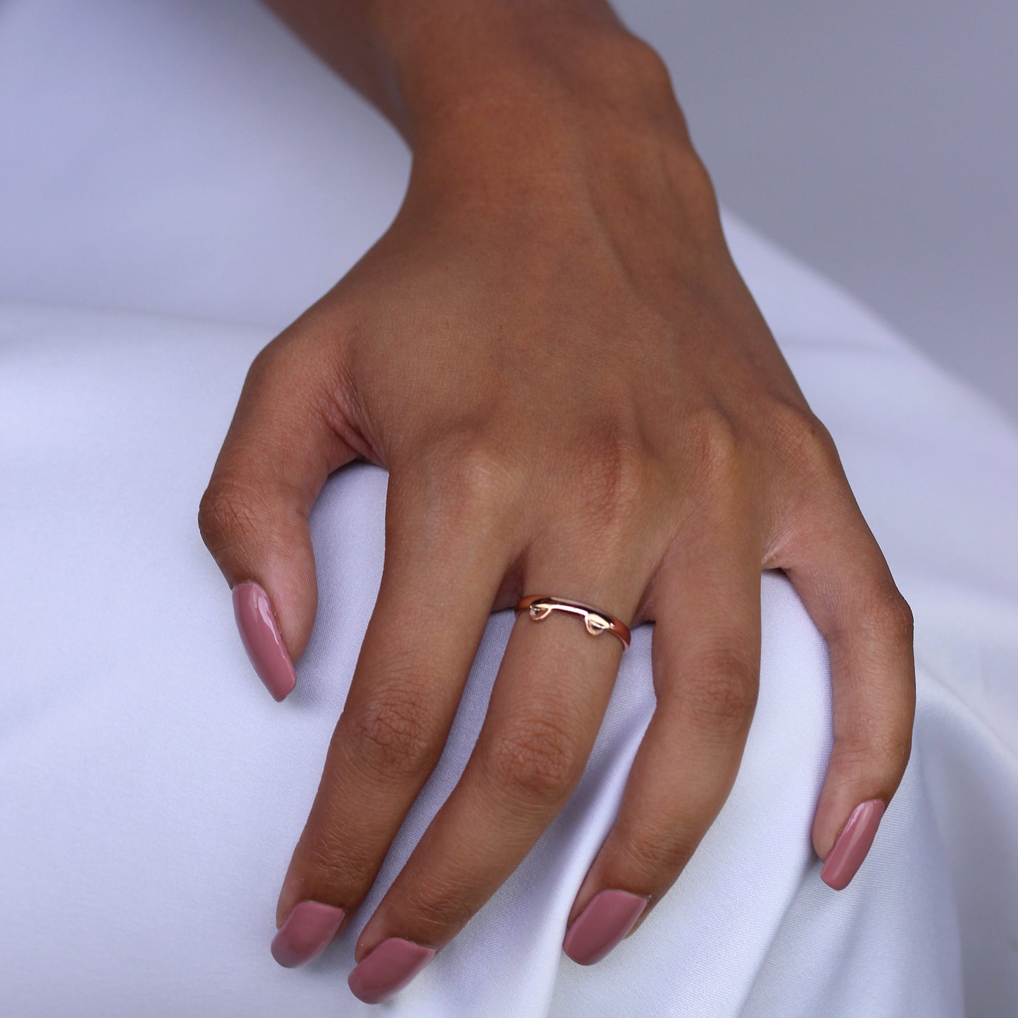 Rosévergoldet Sterlingsilber Katzenohren Midi Zehenring