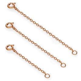 Roségold plattierte Sterlingsilber Trace Kettenverlängerung 2 3 4 Zoll