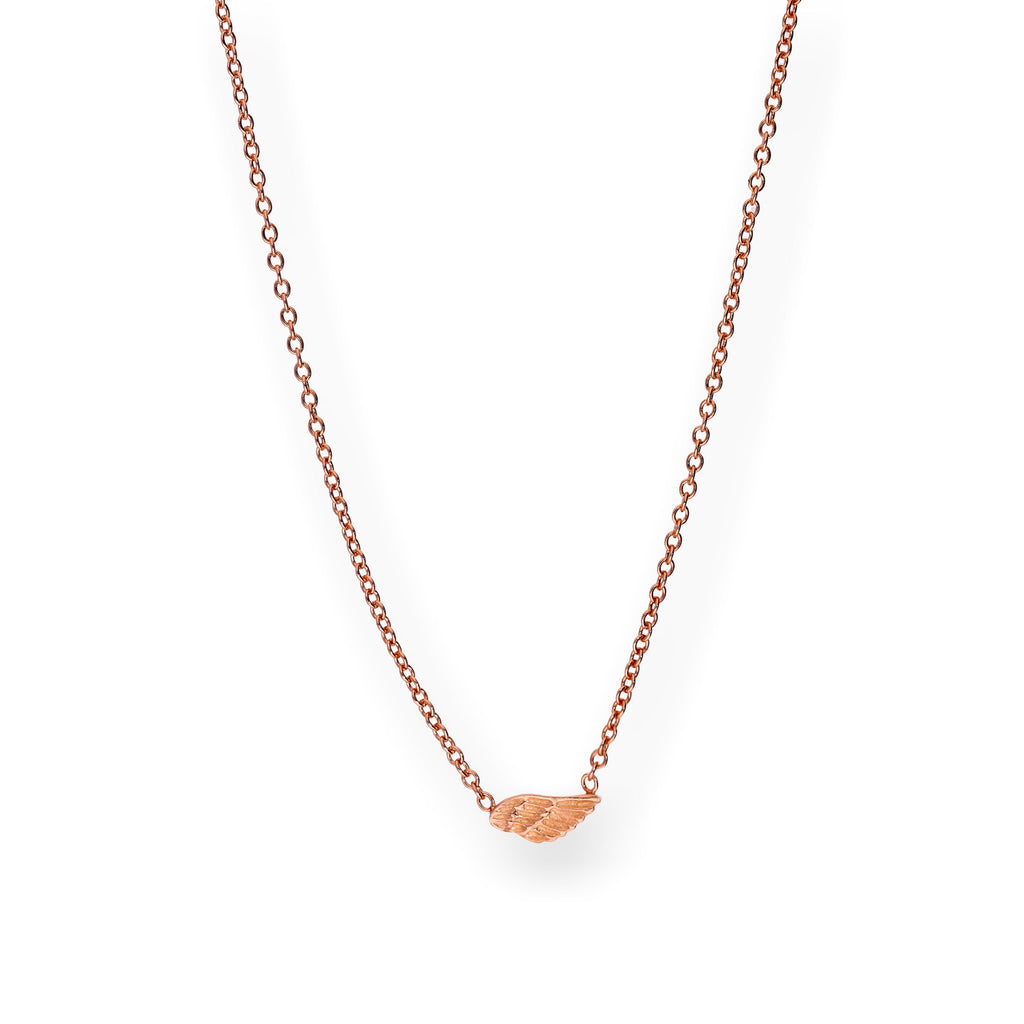 Roségold Plated Sterlingsilber Flügel Halskette