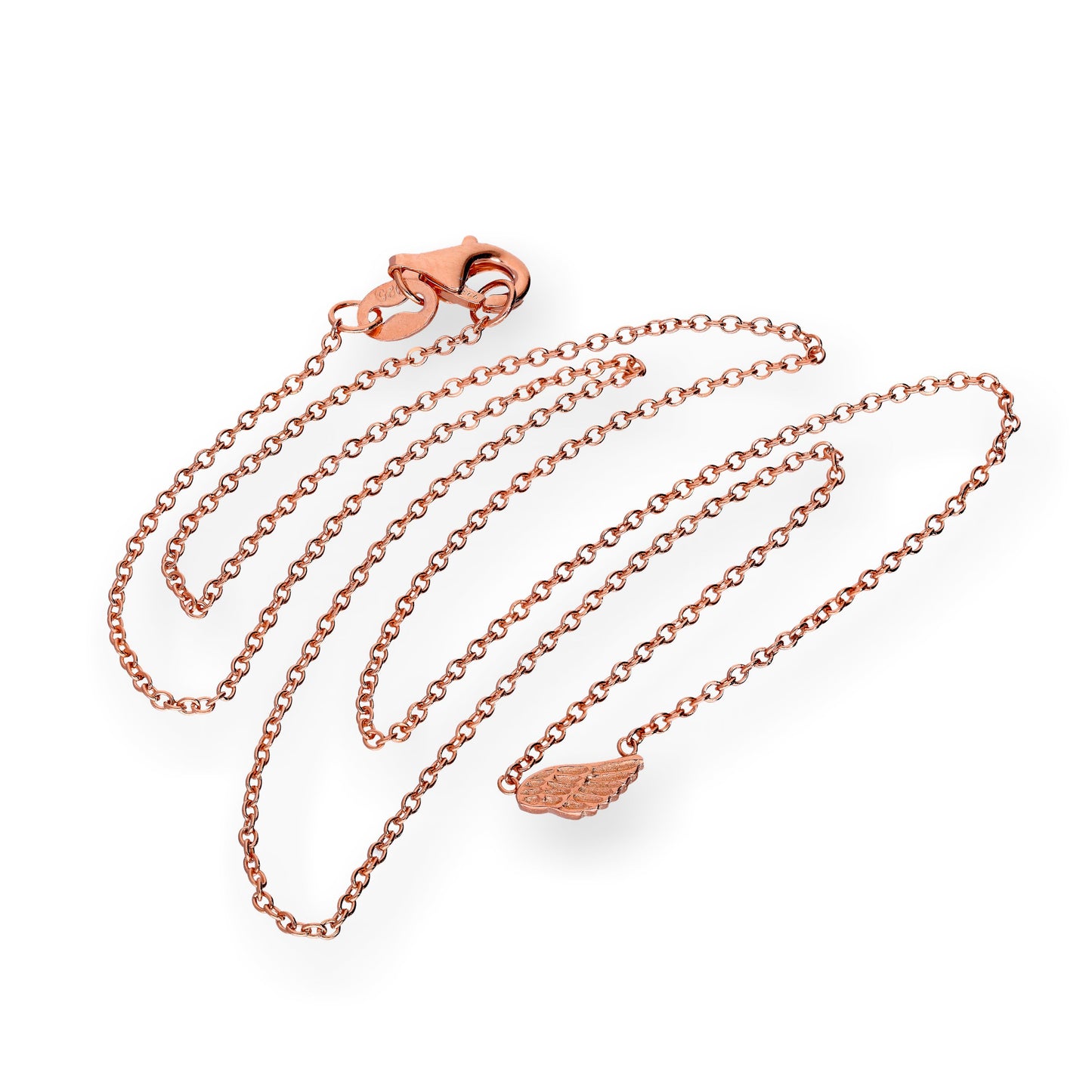 Rose Gold Plated Sterling Silber Flügel Halskette