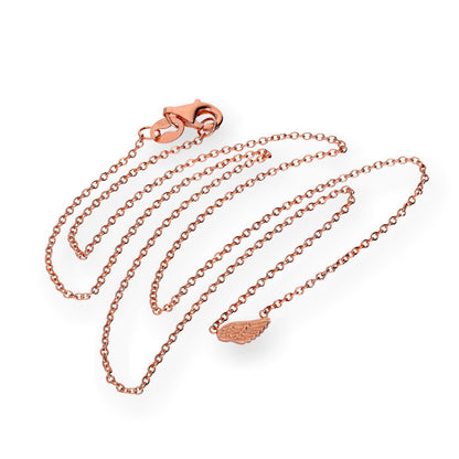 Rose Gold Plated Sterling Silber Flügel Halskette