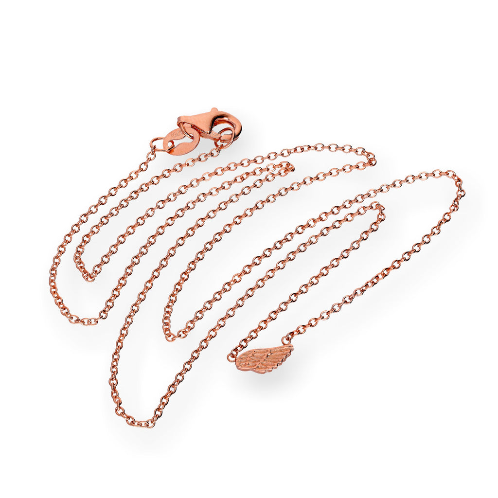 Roségold Plated Sterlingsilber Flügel Halskette