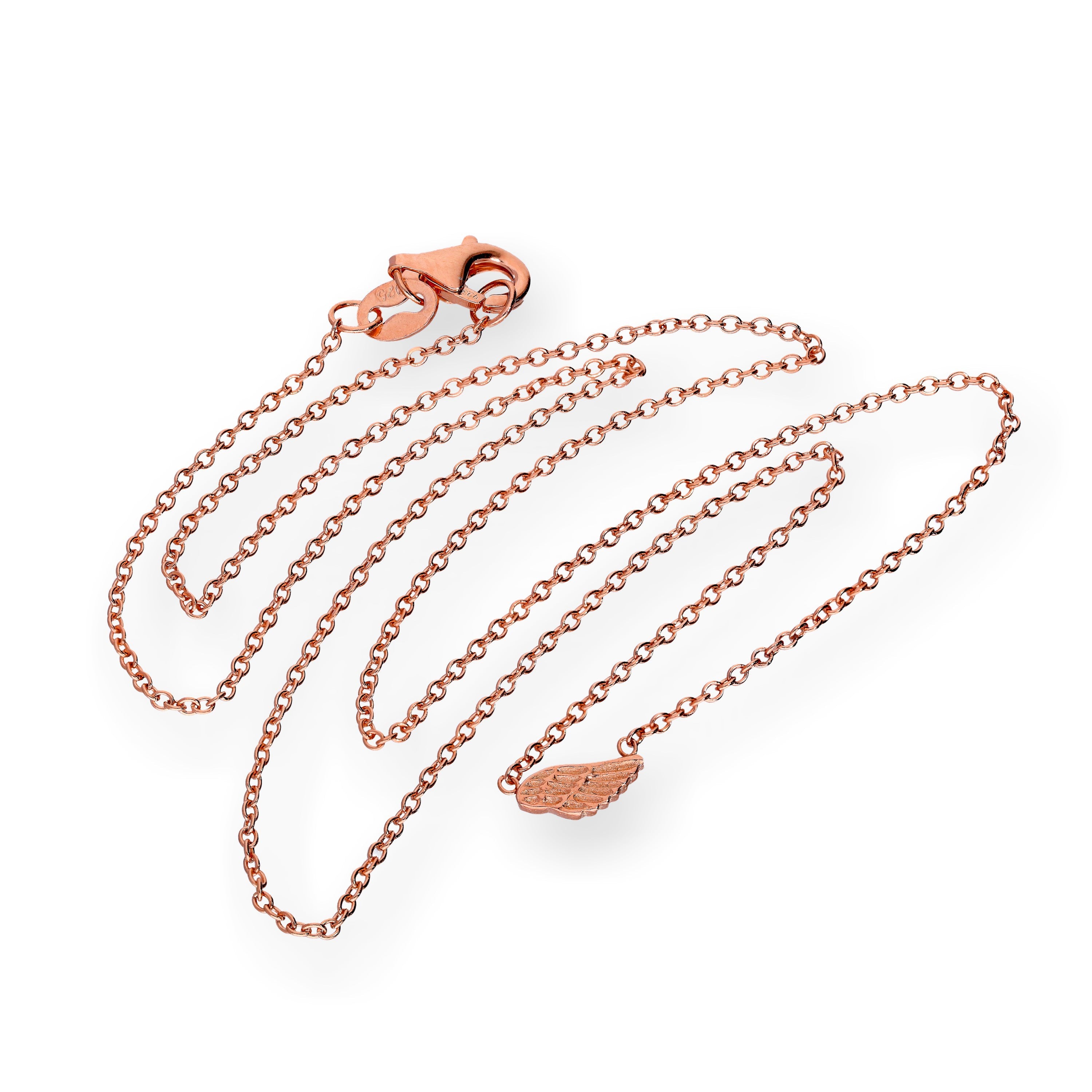 Roségold Plated Sterlingsilber Flügel Halskette