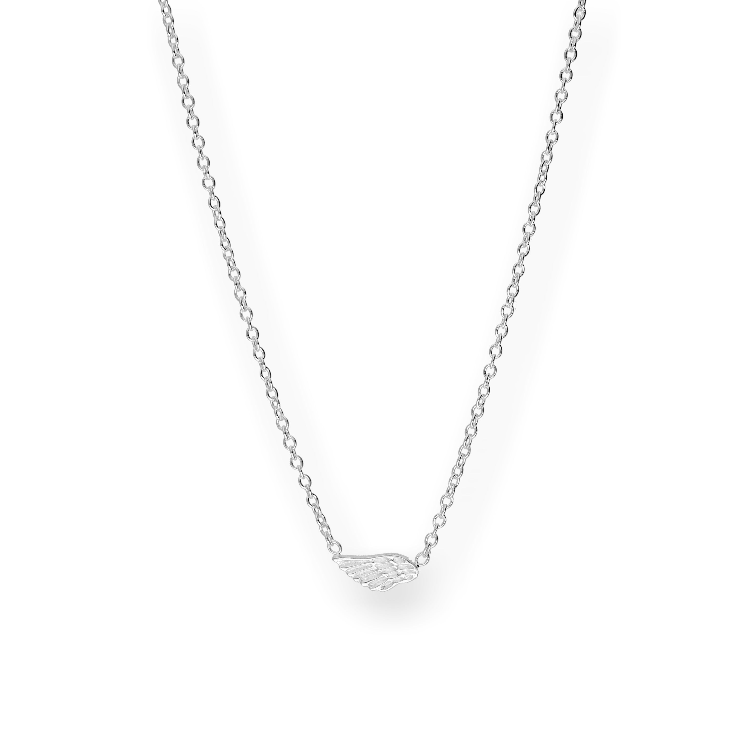 Sterlingsilber Flügel Halskette mit 45,5 cm Kette