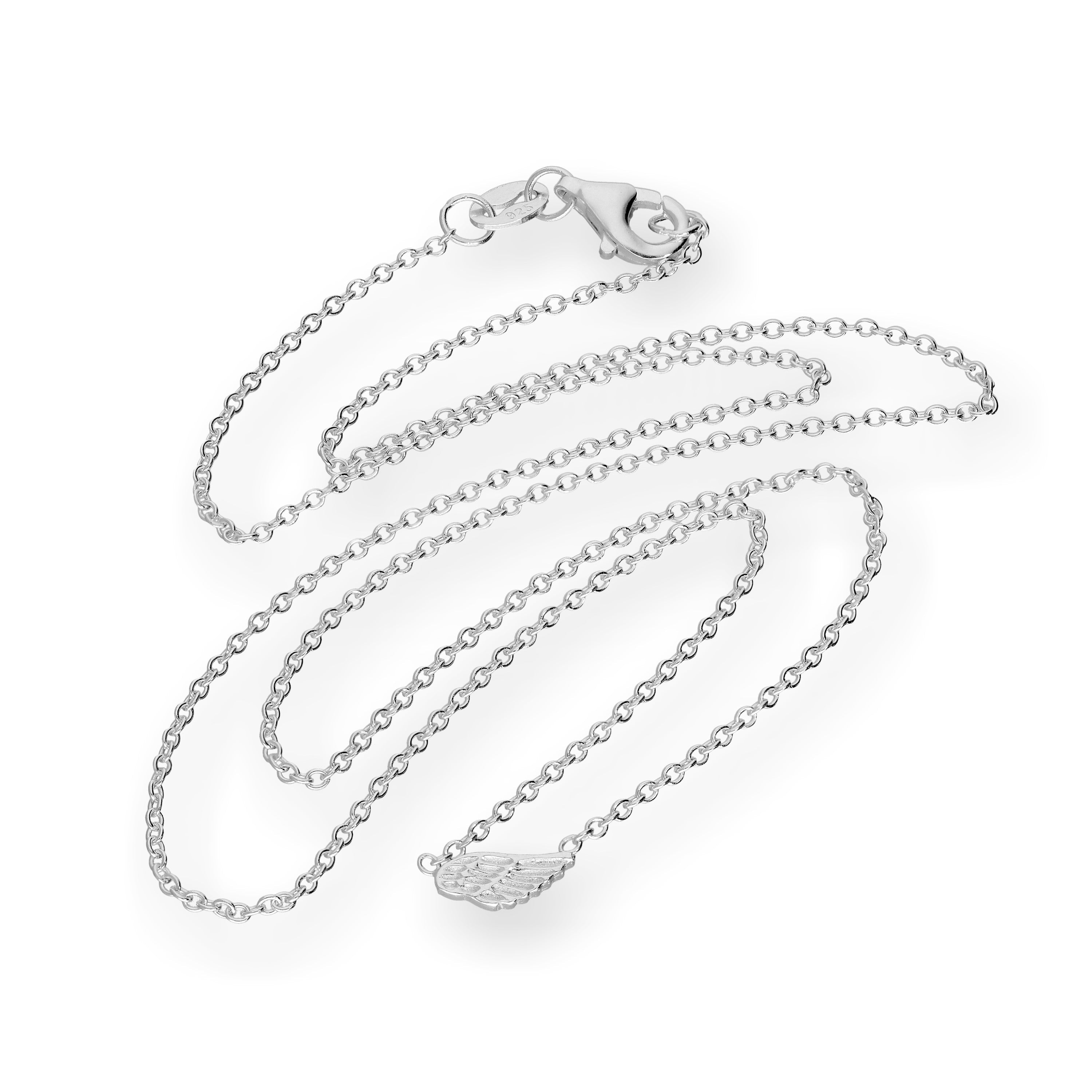 Sterlingsilber Flügel Halskette mit 45,5 cm Kette