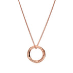 Halskette mit pentagonförmigem Anhänger aus roségoldbeschichtetem Sterlingsilber, 16–22 Zoll