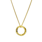 Vergoldete Halskette aus Sterlingsilber mit fünfeckigem Anhänger, 40–56 cm