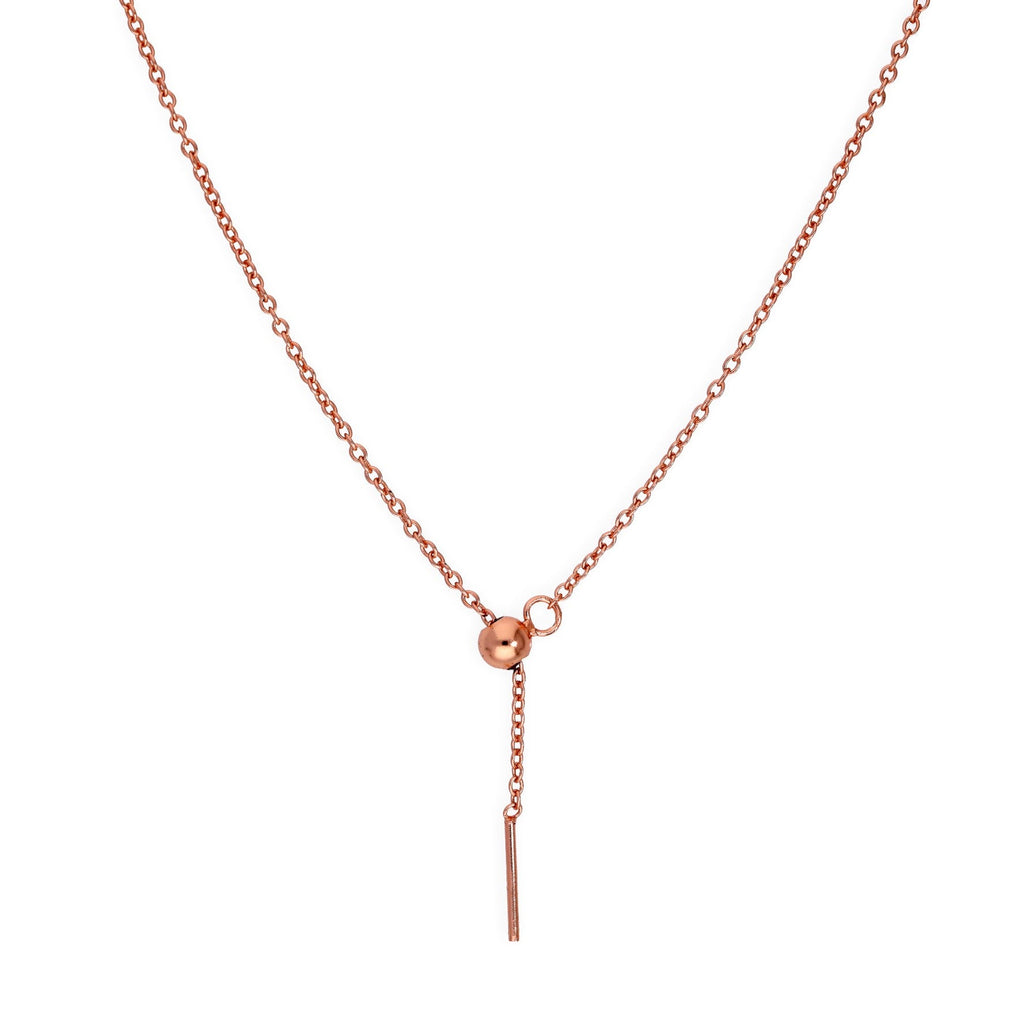 Rosévergoldet Sterlingsilber Verstellbar Halsband bis 51 cm Belcher Kette mit Schiebekugelverschluss