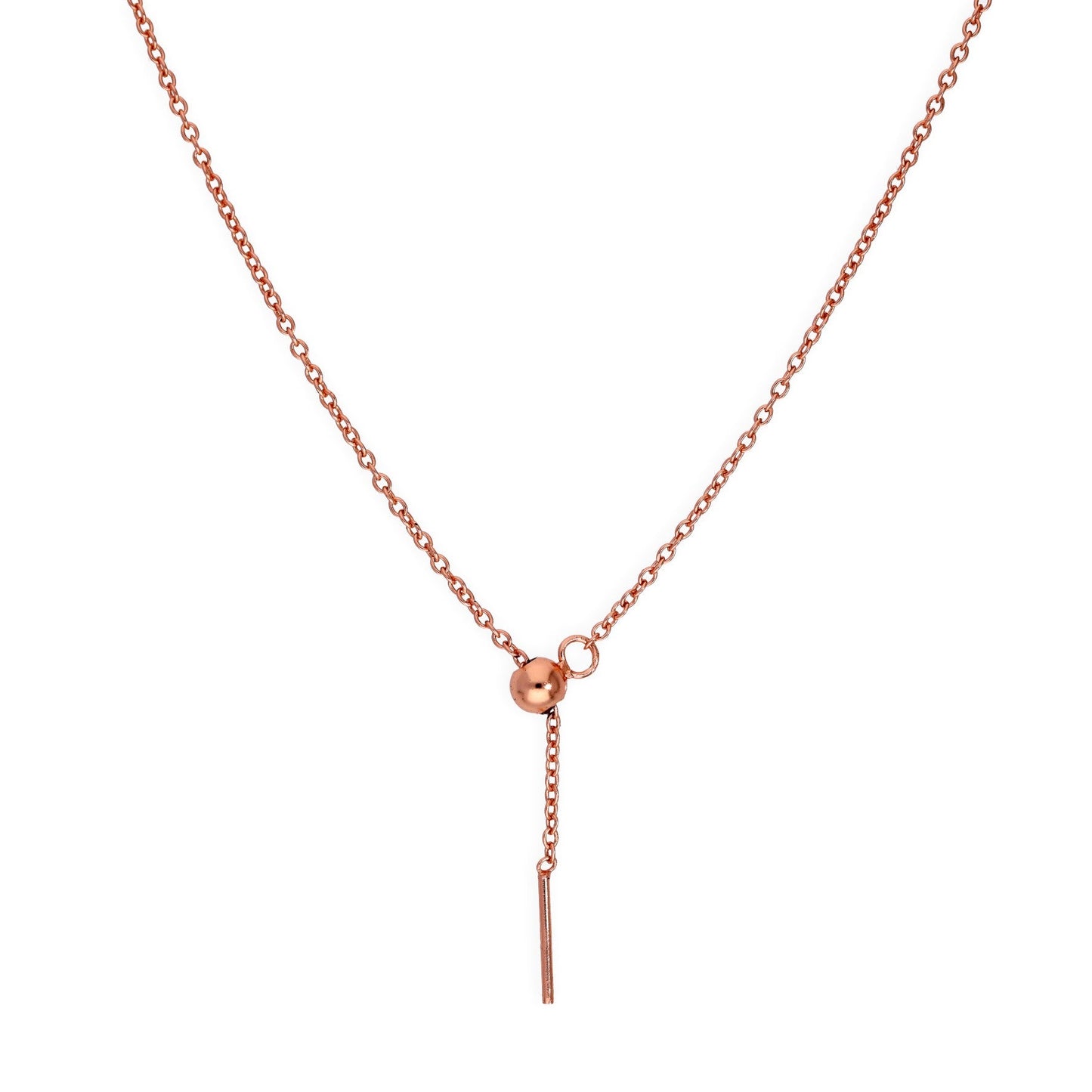 Rosévergoldet Sterlingsilber Verstellbar Halsband bis 51cm Belcher Kette mit Schiebekugelverschluss
