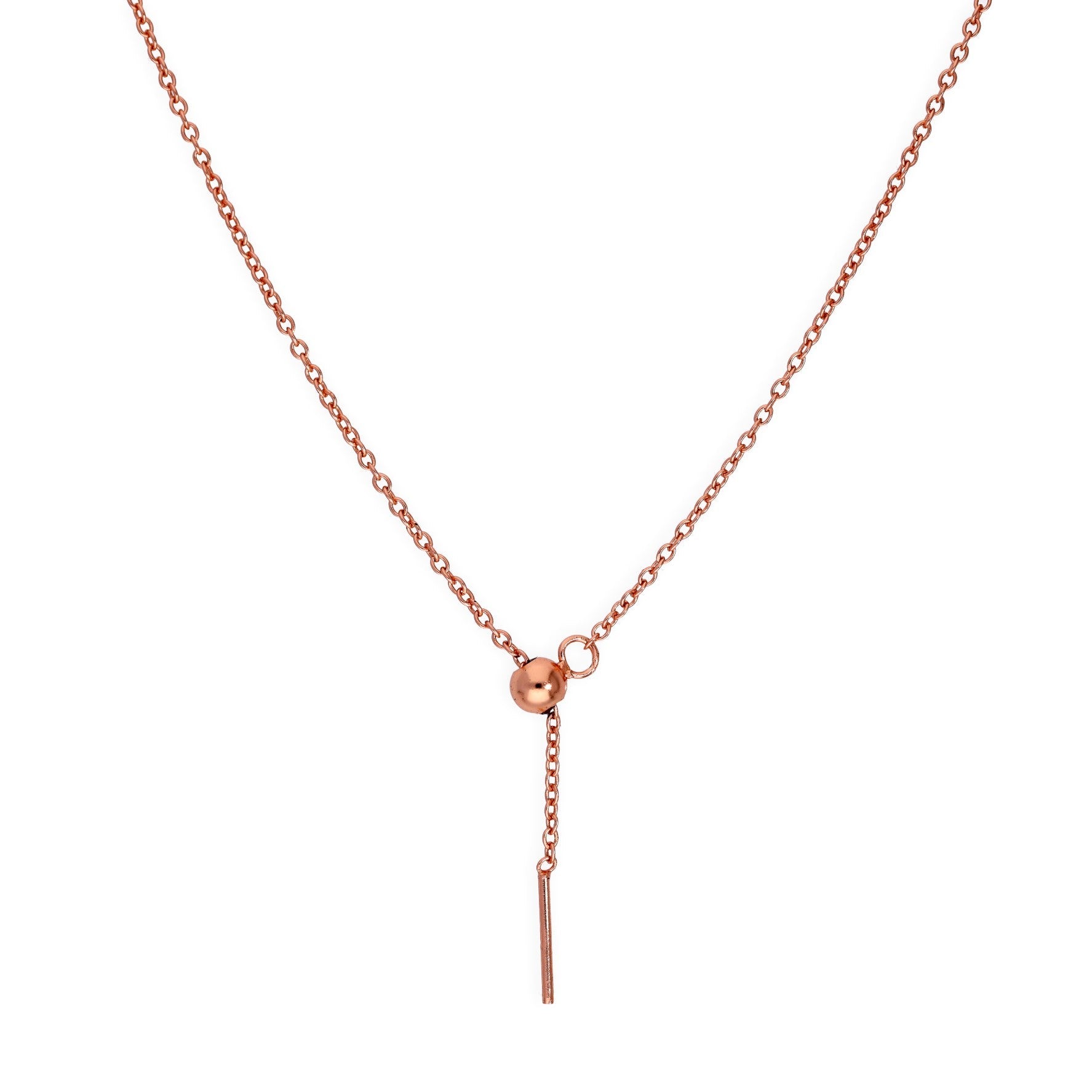 Rosévergoldet Sterlingsilber Verstellbar Halsband bis 51 cm Belcher Kette mit Schiebekugelverschluss