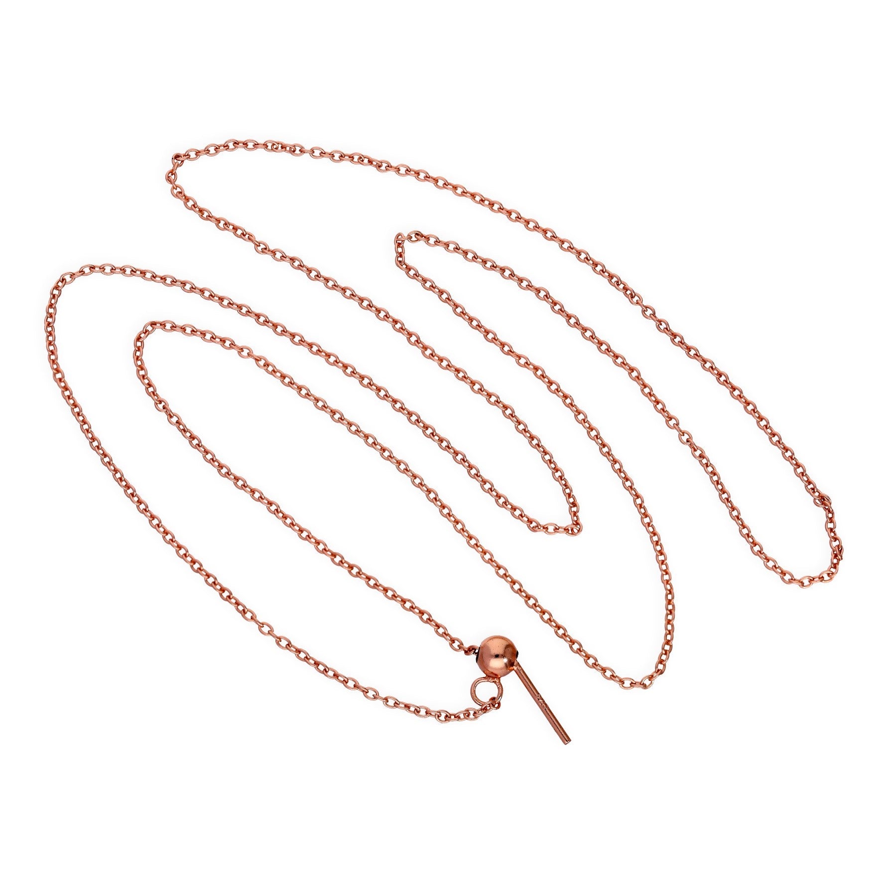 Rosévergoldet Sterlingsilber Verstellbar Halsband bis 51 cm Belcher Kette mit Schiebekugelverschluss
