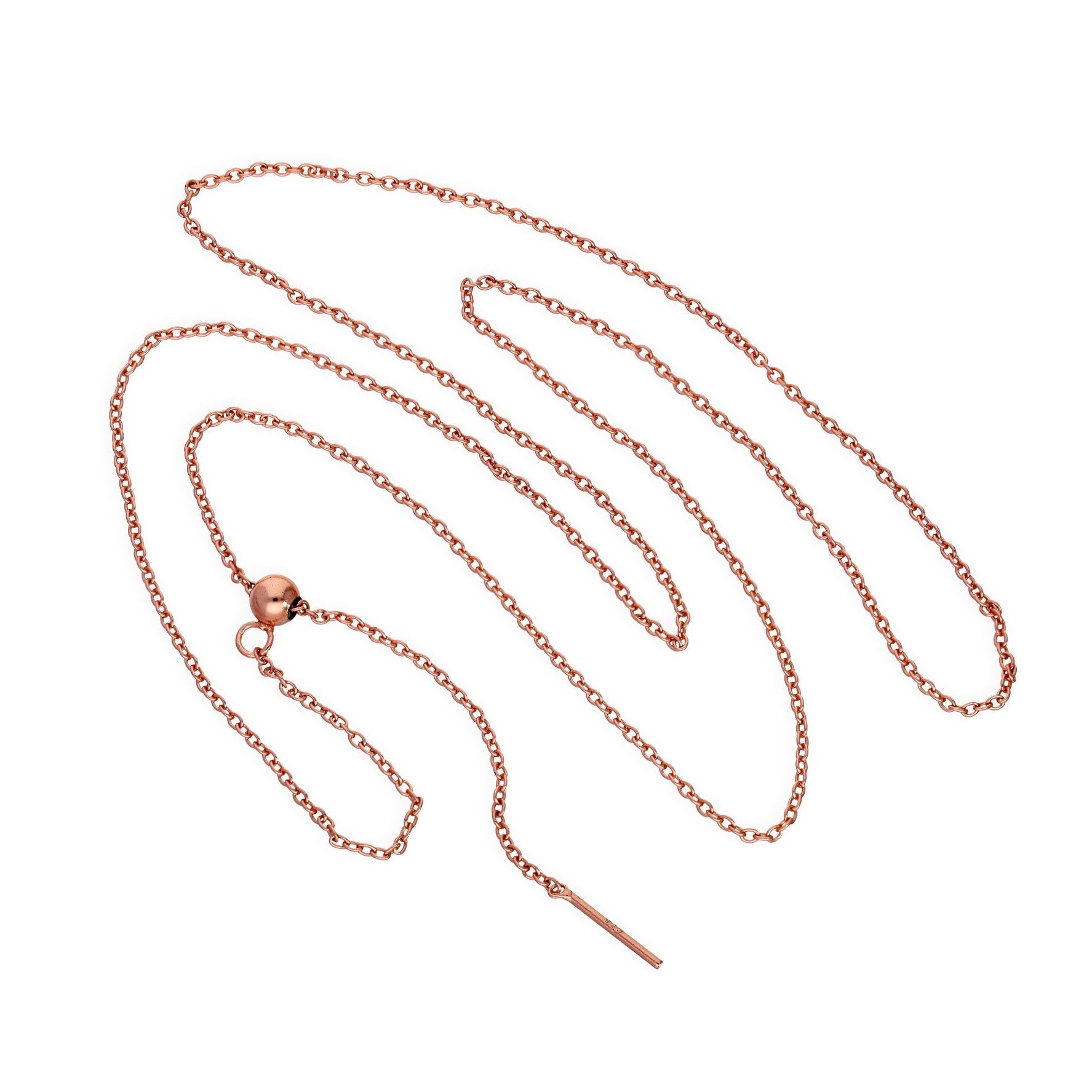 Rosévergoldet Sterlingsilber Verstellbar Halsband bis 51 cm Belcher Kette mit Schiebekugelverschluss