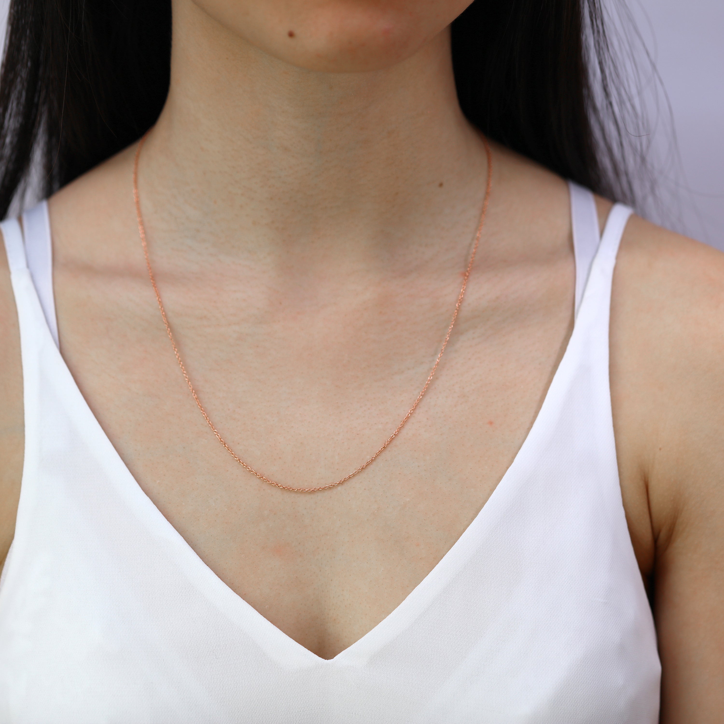 Rosévergoldet Sterlingsilber Verstellbar Halsband bis 51 cm Belcher Kette mit Schiebekugelverschluss