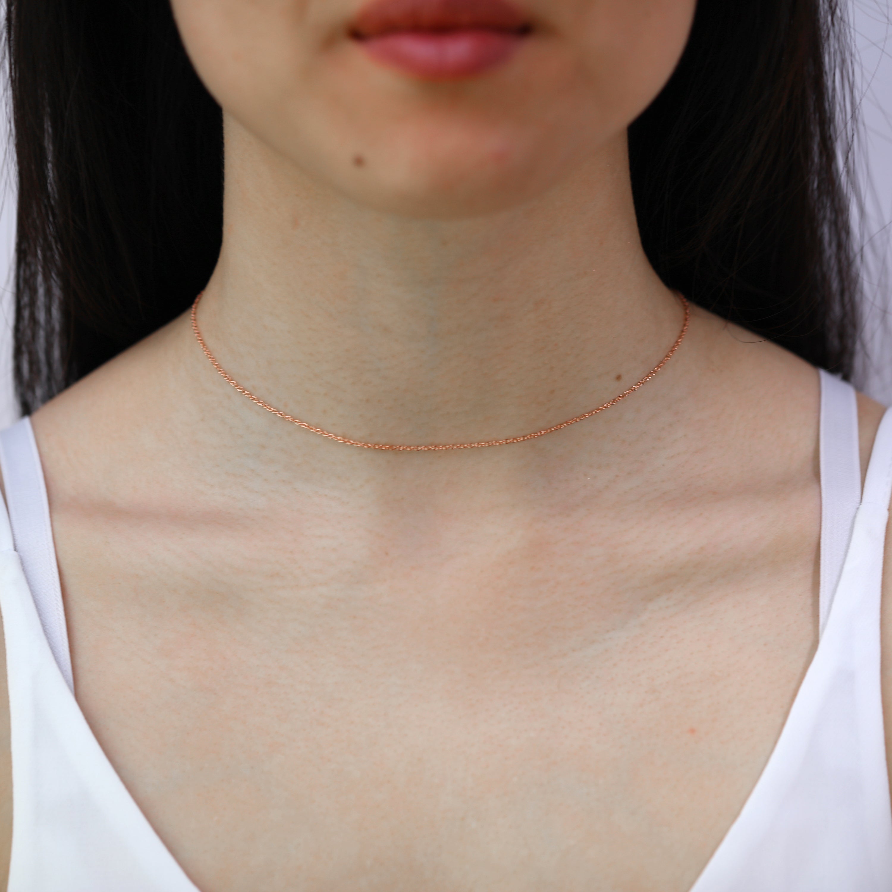 Rosévergoldet Sterlingsilber Verstellbar Halsband bis 51 cm Belcher Kette mit Schiebekugelverschluss