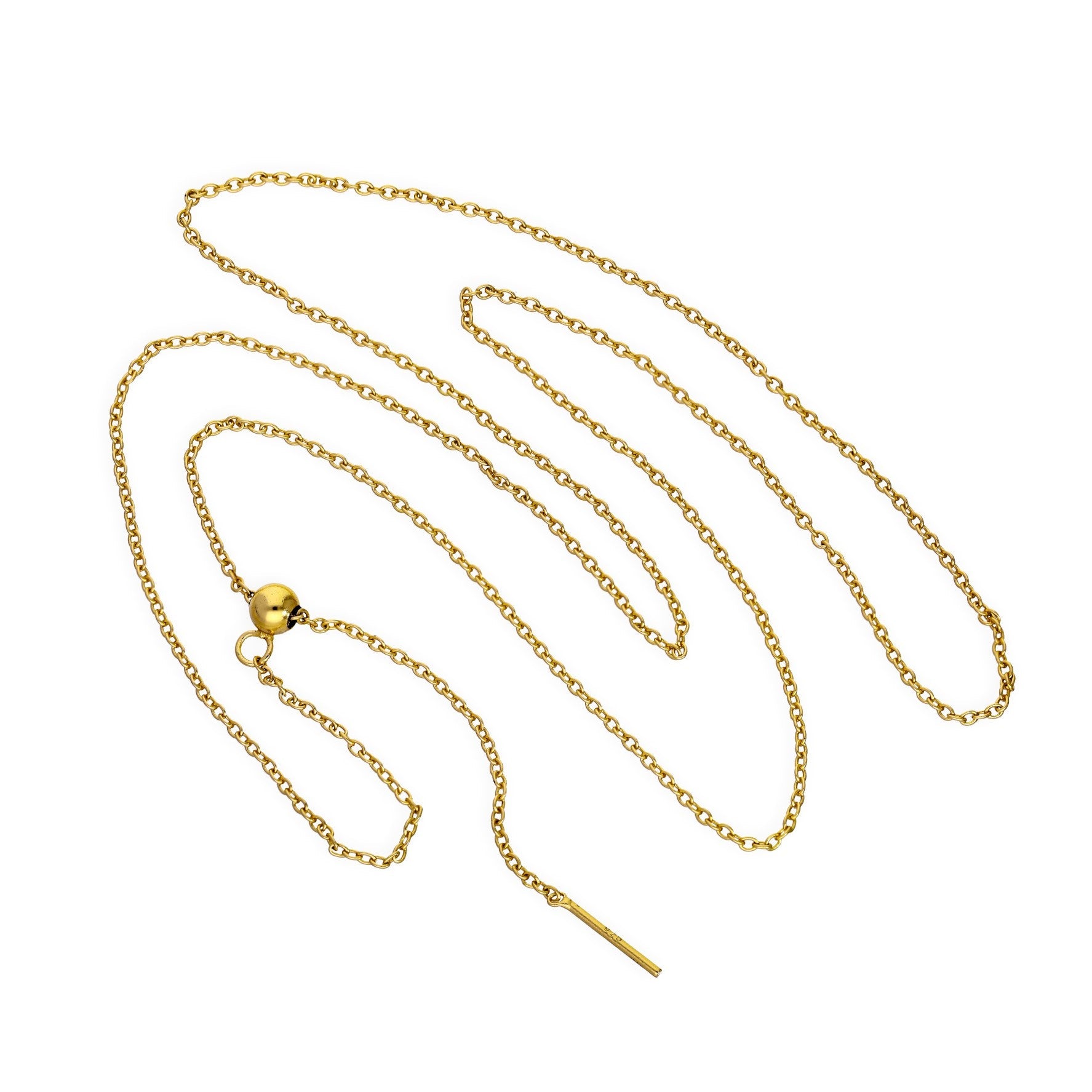 Vergoldet Sterlingsilber Verstellbar Halsband bis 51 cm Belcher Kette mit Schiebekugelverschluss