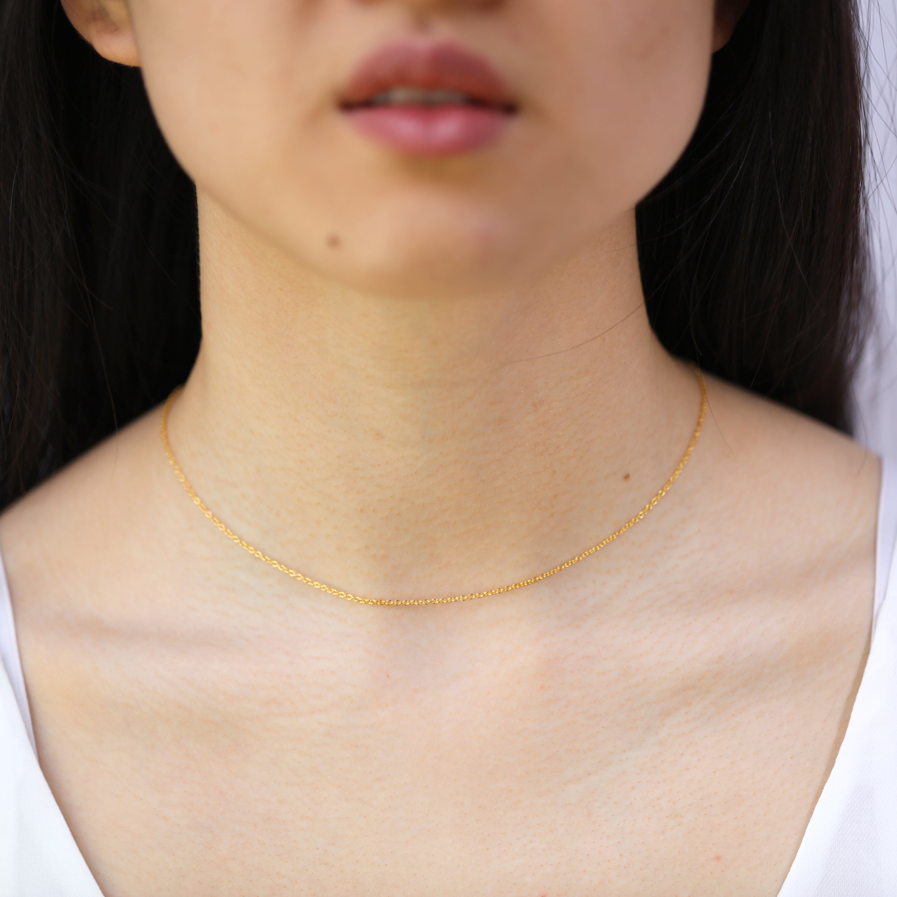 Vergoldet Sterlingsilber Verstellbar Halsband bis 51 cm Belcher Kette mit Schiebekugelverschluss