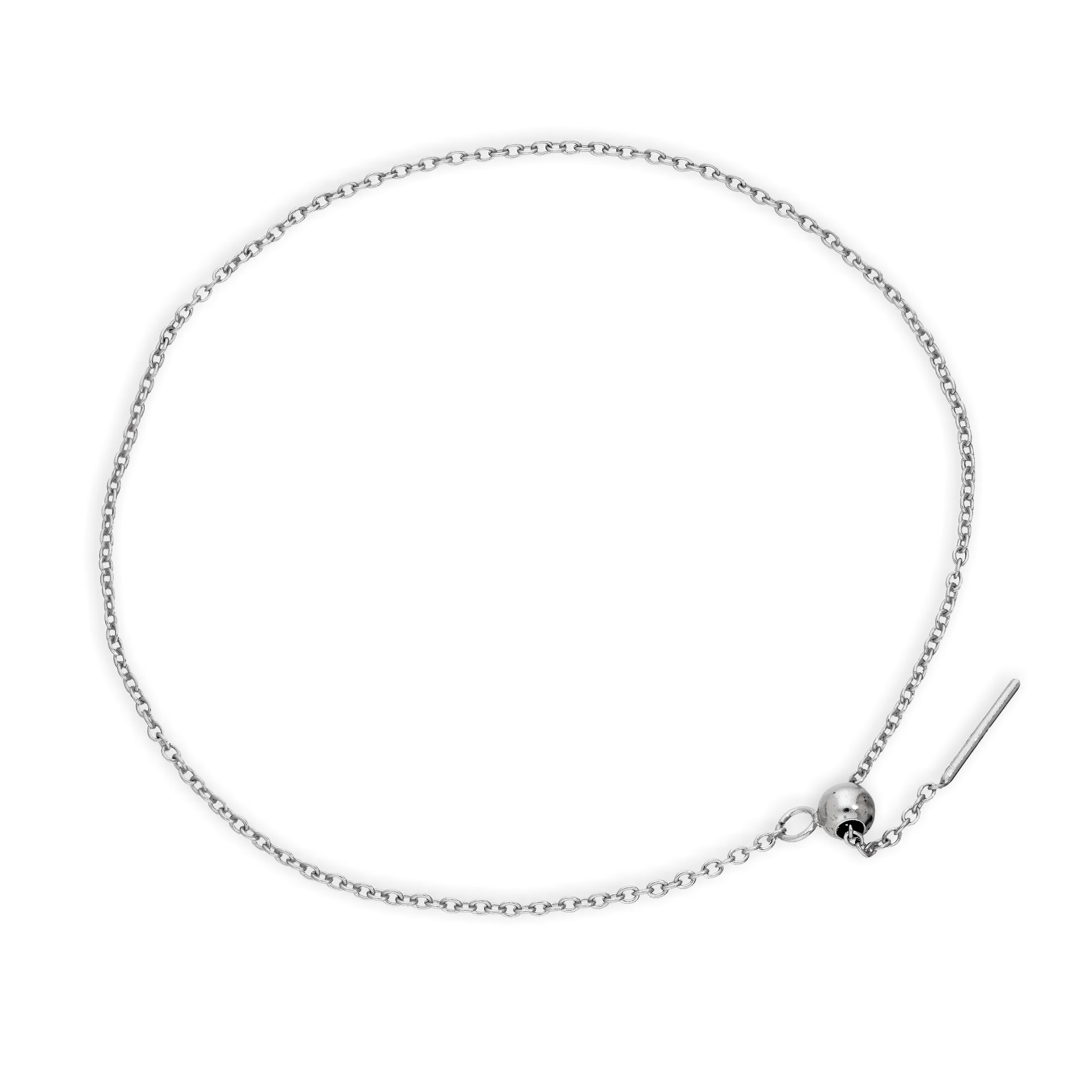 Sterlingsilber 18 cm Belcher Kettte Armband mit Schiebekugelverschluss
