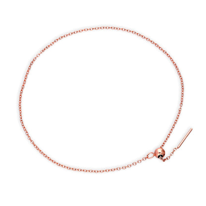 Rosévergoldet Sterlingsilber 18cm Belcher Kettte Armband mit Schiebekugelverschluss