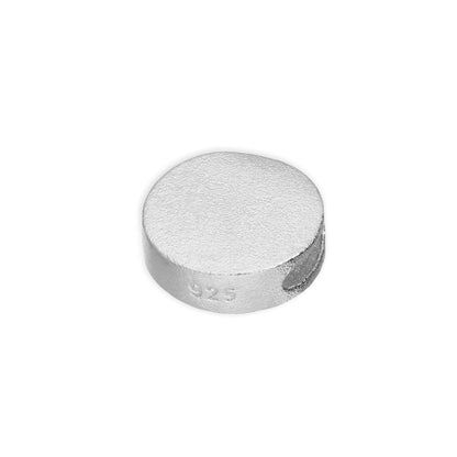 Sterling Silver 9mm Frosted Flat Round Disc Bead