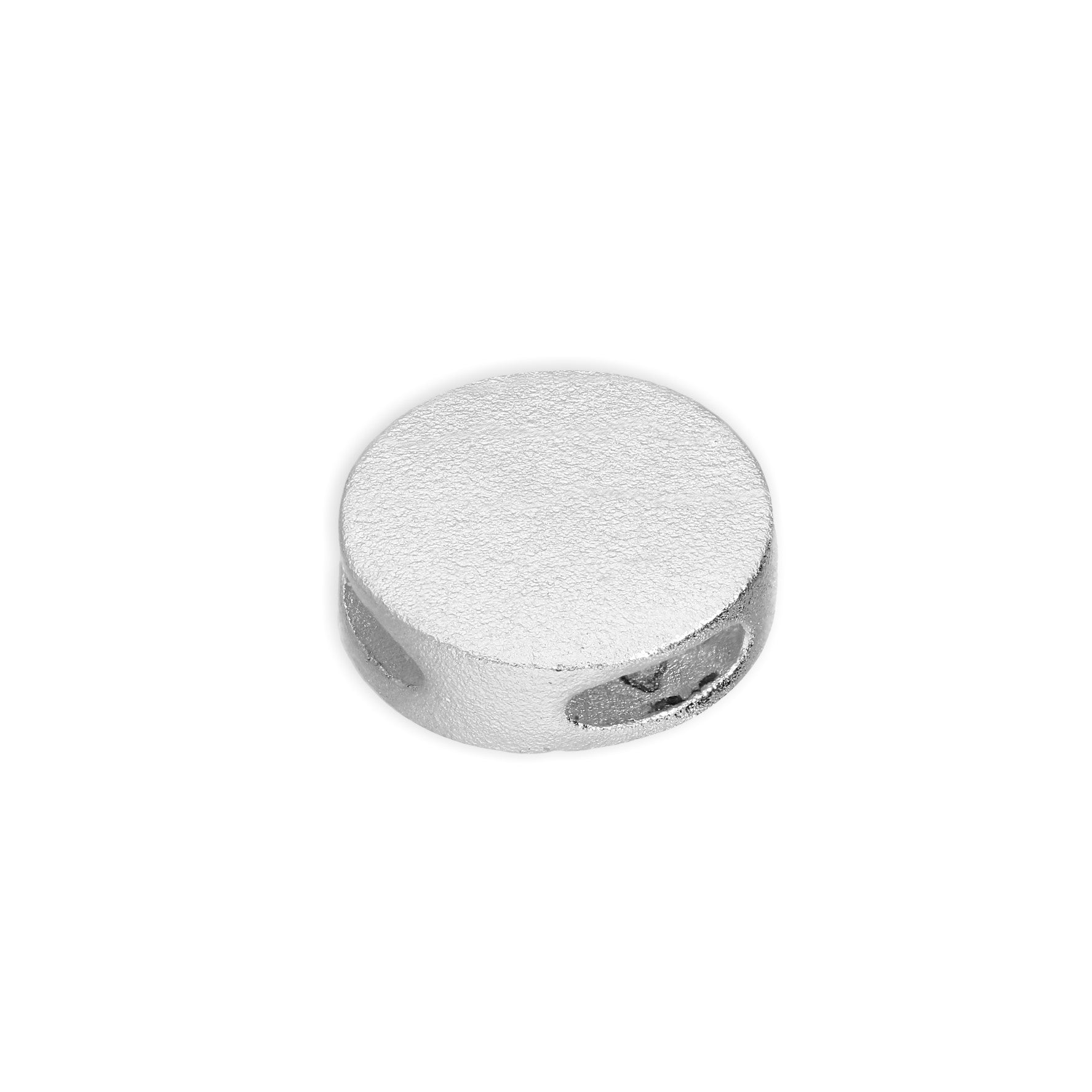 Sterlingsilber 9 mm Matt Flach Rund Scheibe Anhänger zum Auffädeln