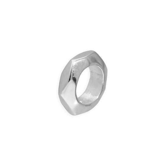 Sterling Silber 2mm polierte kleine Sechseck-Ringperle