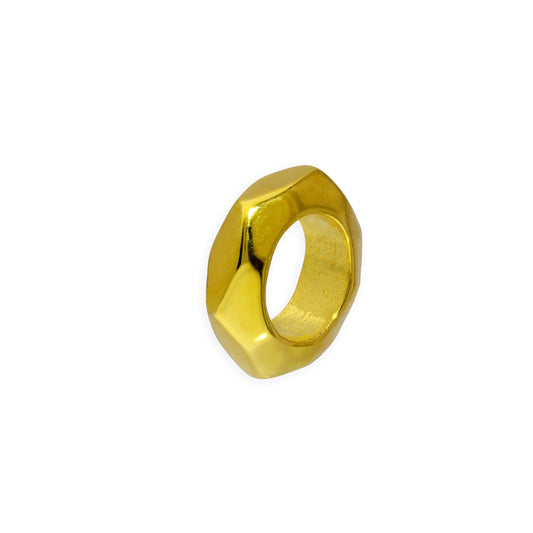 Vergoldetes Sterling Silber 2mm polierte kleine Sechseck Ring Perle