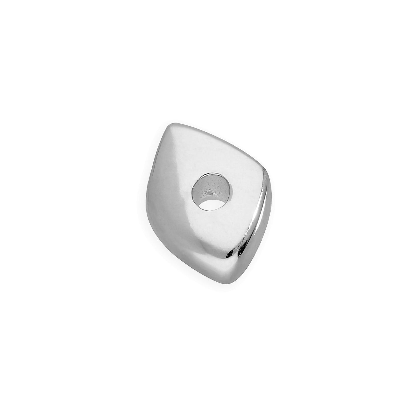 Sterling Silber 2mm kleine dünne Diamant polierte Nugget Perle