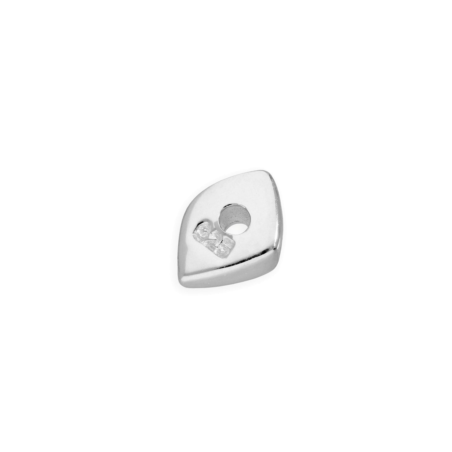 Sterling Silber 2mm kleine dünne Diamant polierte Nugget Perle