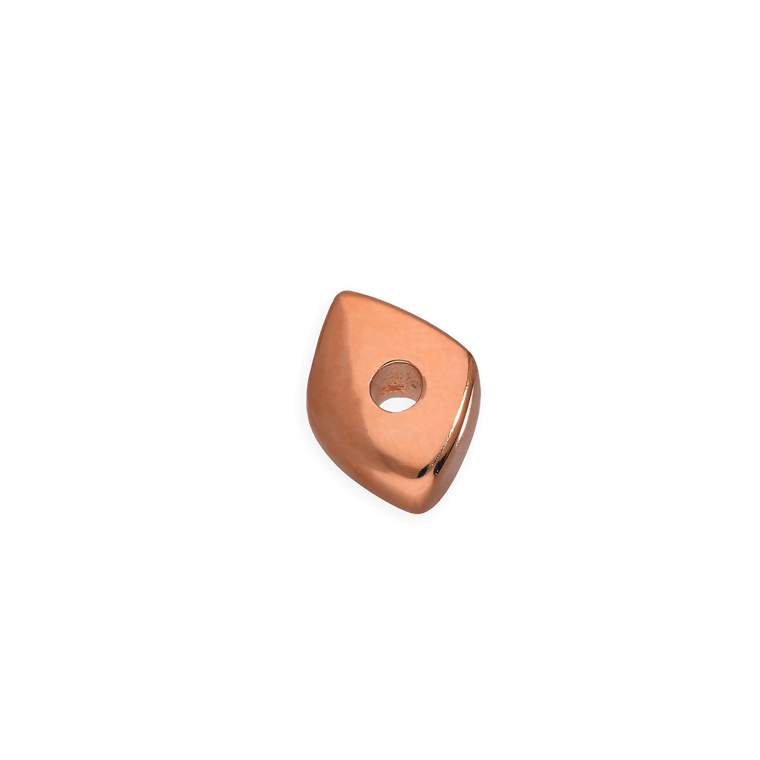 Rosévergoldetes Sterlingsilber 2 mm kleine dünne Diamant polierte Nugget Perle
