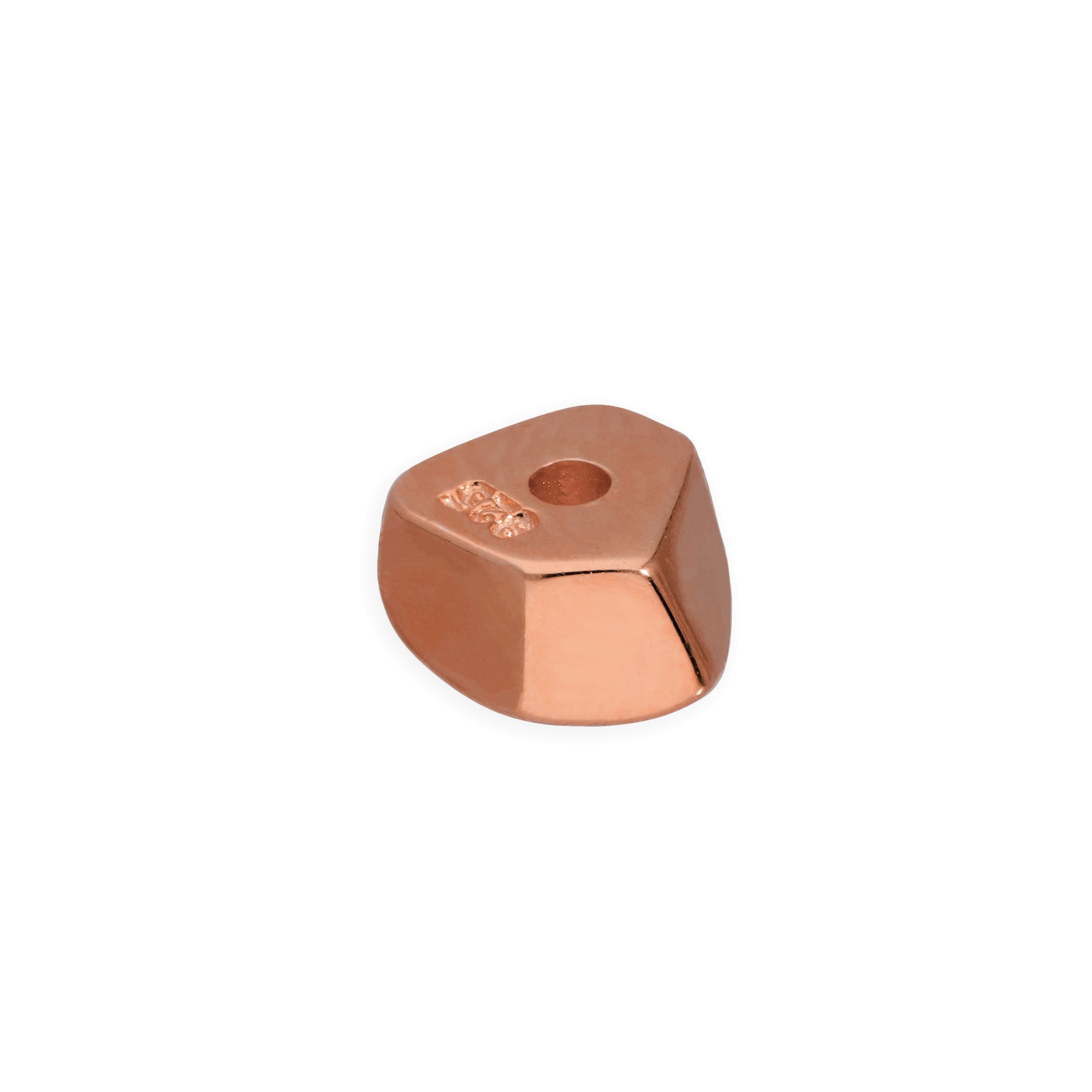 Rosévergoldetes Sterlingsilber 3 mm polierte Nugget Perle