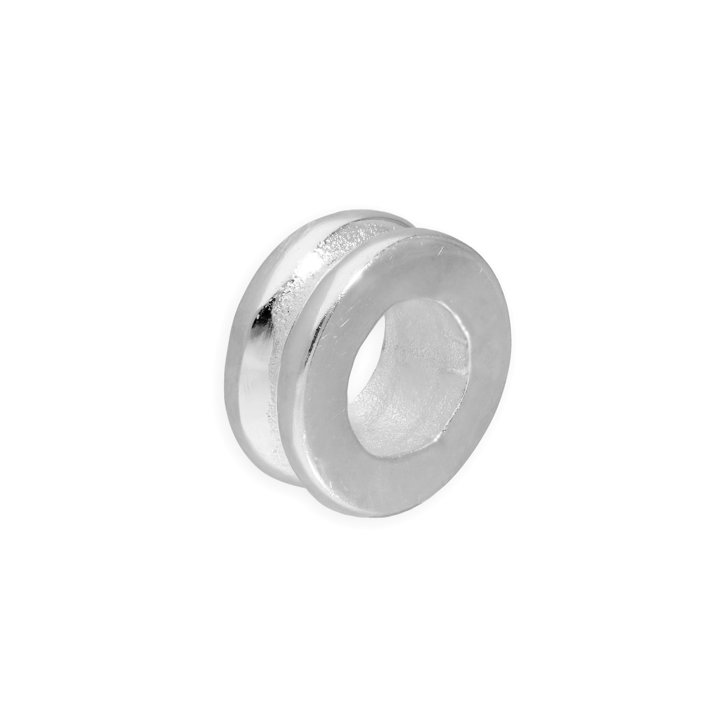 Sterlingsilber 3 mm poliert 2 Ridged Runde Ring Perle
