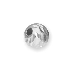 Sterlingsilber 6 mm Diamant Facettierte Rundperle