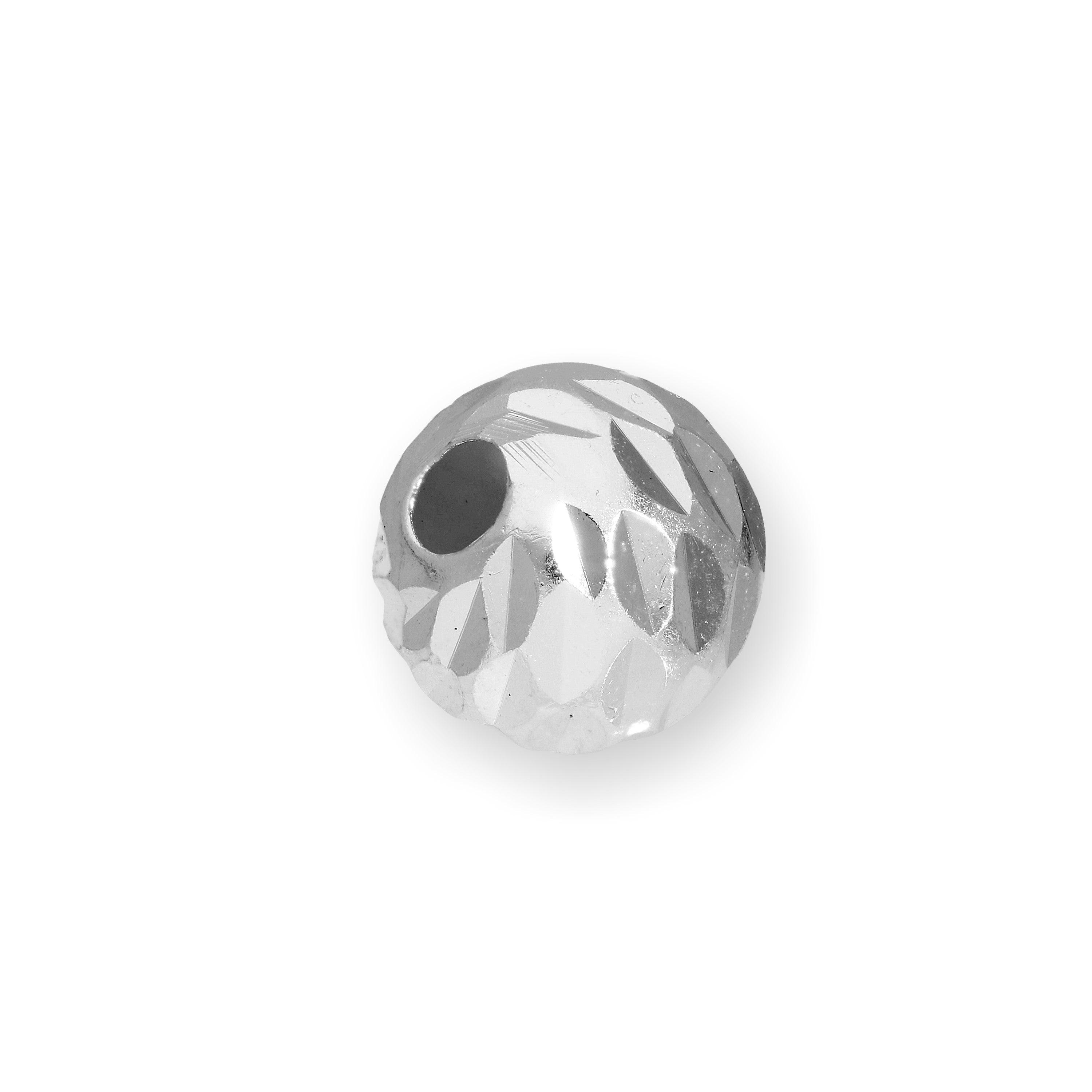 Sterlingsilber 6 mm Diamant Facettierte Rundperle