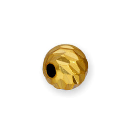 Vergoldetes Sterlingsilber 6 mm Diamanten Facettierte Runde Perle