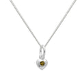 Sterlingsilber & Peridot CZ Kristall August Geburtsstein Herz Halskette