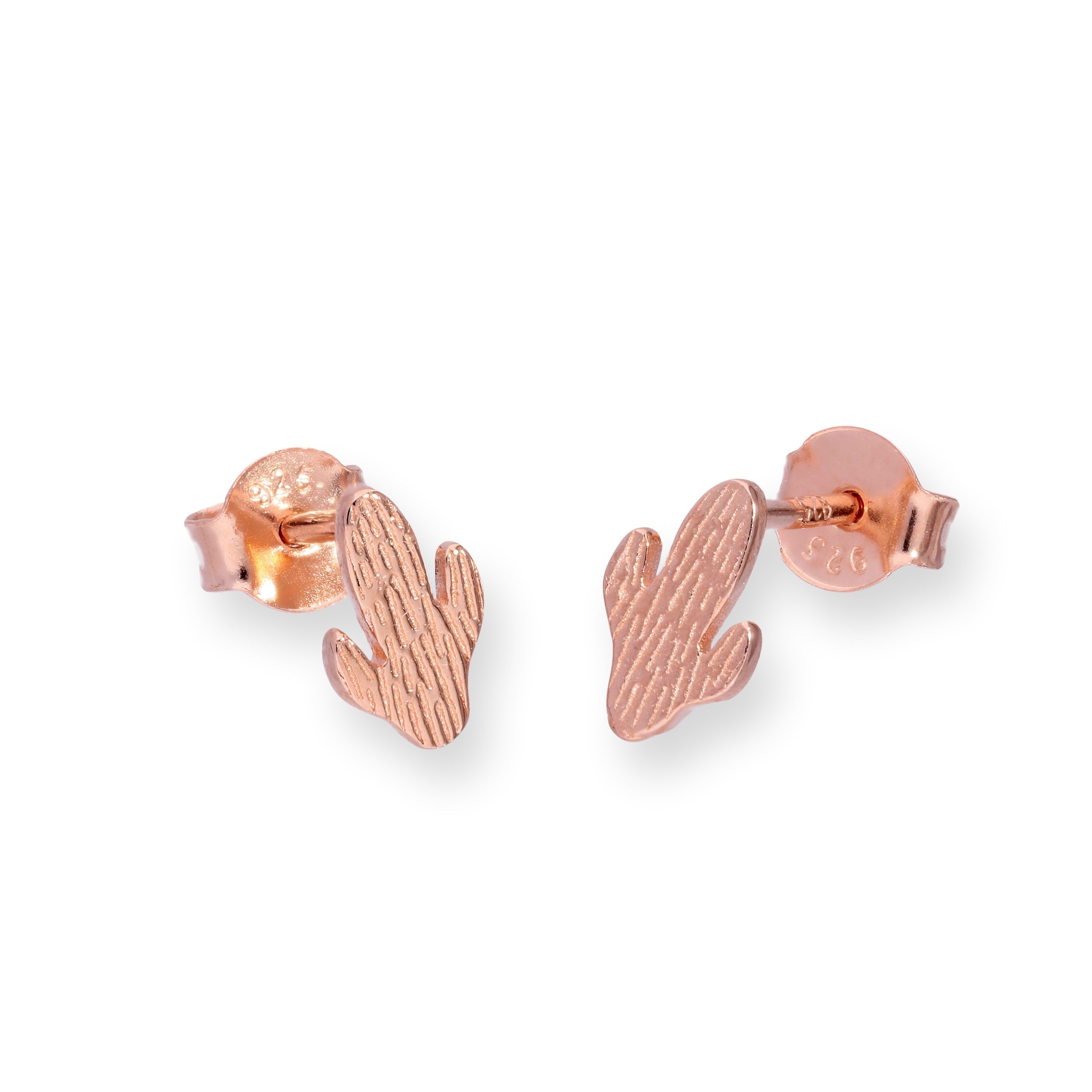 Rosévergoldete Sterlingsilber Kaktus Ohrstecker