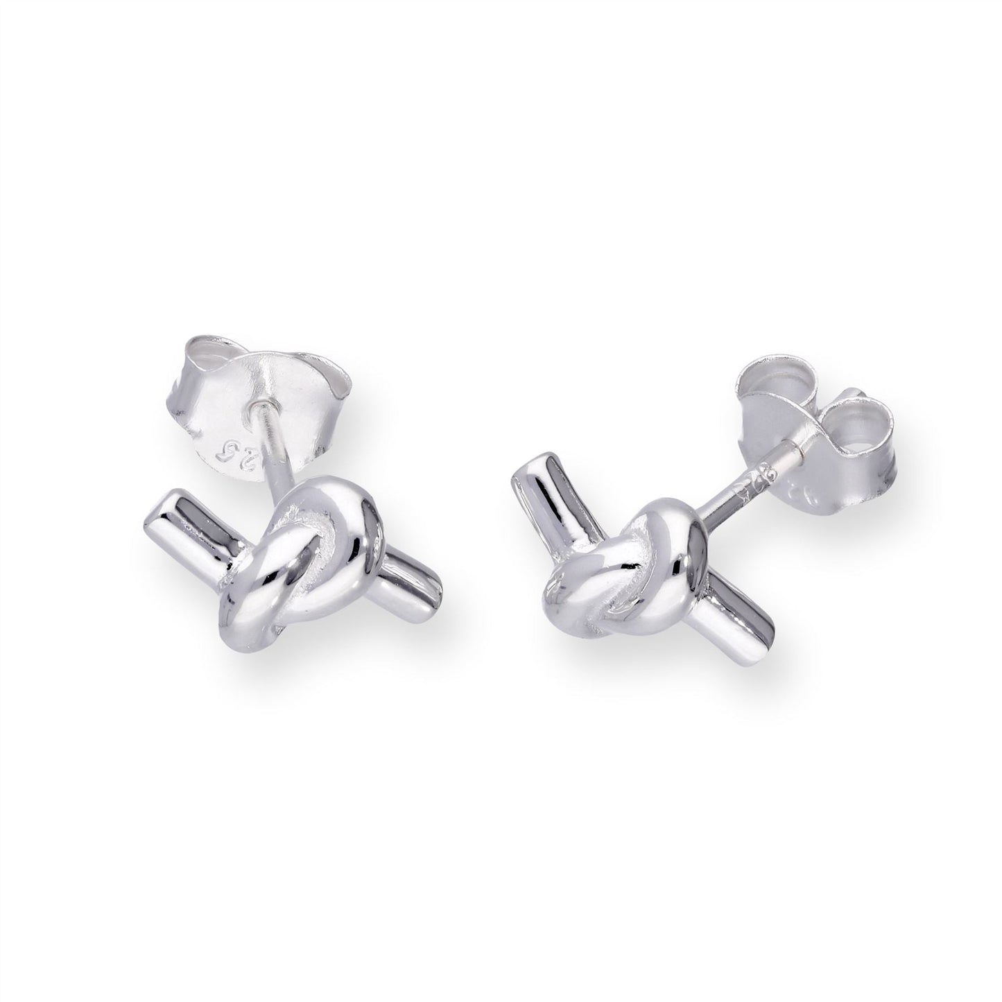 Ohrstecker aus Sterlingsilber mit geknoteter Kordel