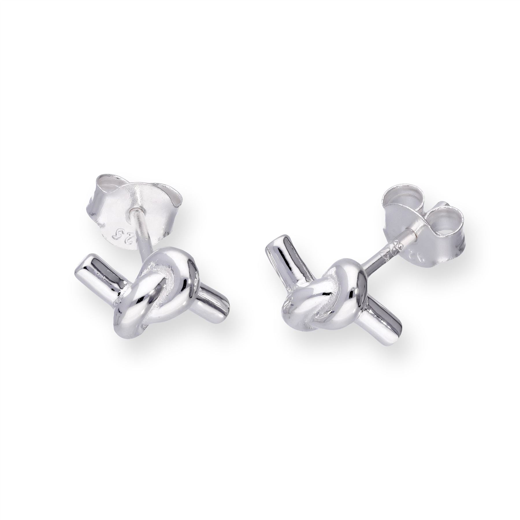 Ohrstecker aus Sterlingsilber mit geknoteter Kordel