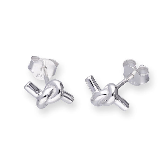 Ohrstecker aus Sterlingsilber mit geknoteter Kordel