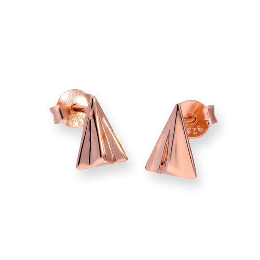 Rosévergoldet Sterlingsilber Papier Flugzeug Ohrstecker