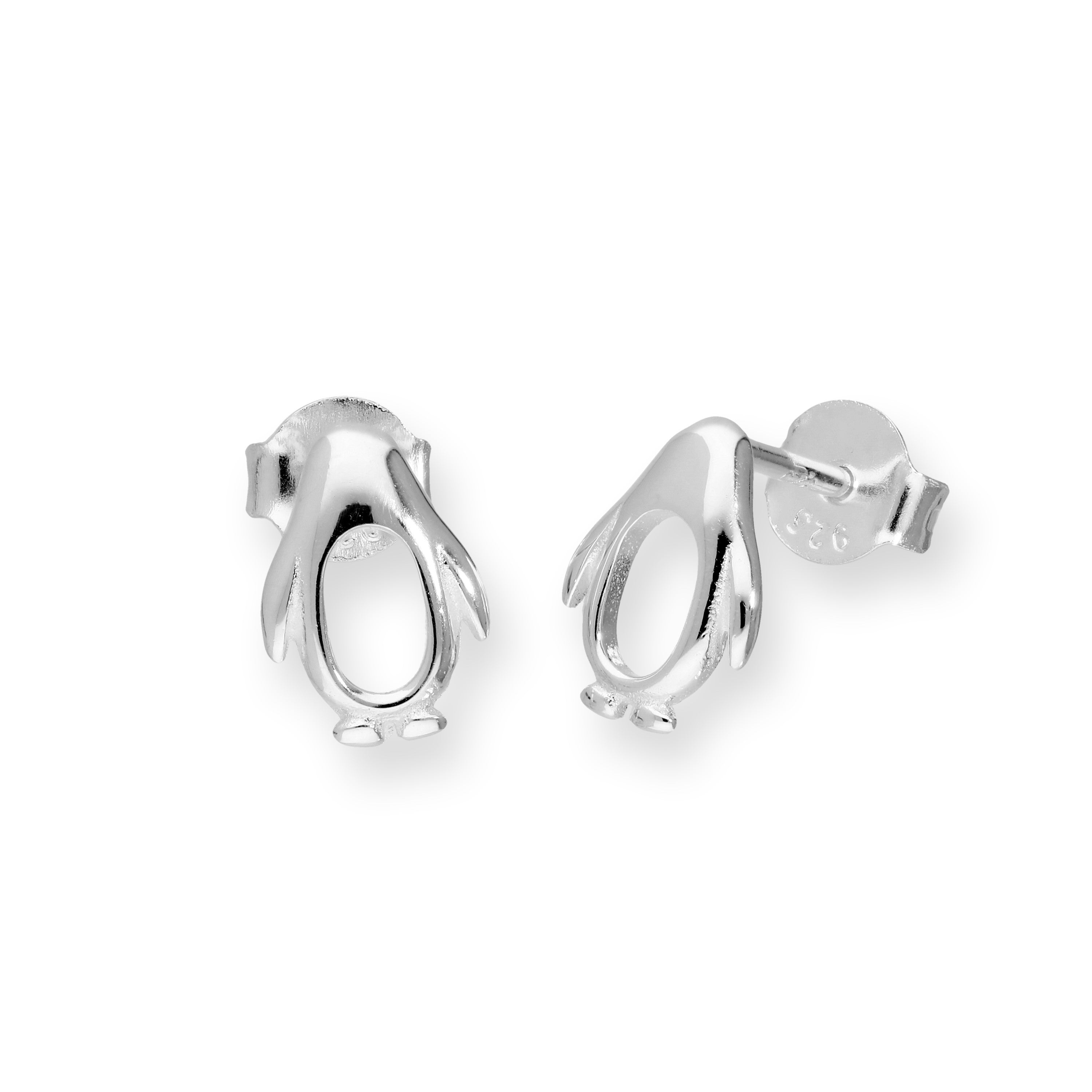 Sterlingsilber Ausgeschnitten Pinguin Ohrstecker